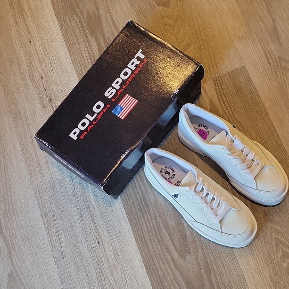 Polo Ralph Lauren Shoes - Polo by Ralph Lauren White Leather Rare Britton Sneakers